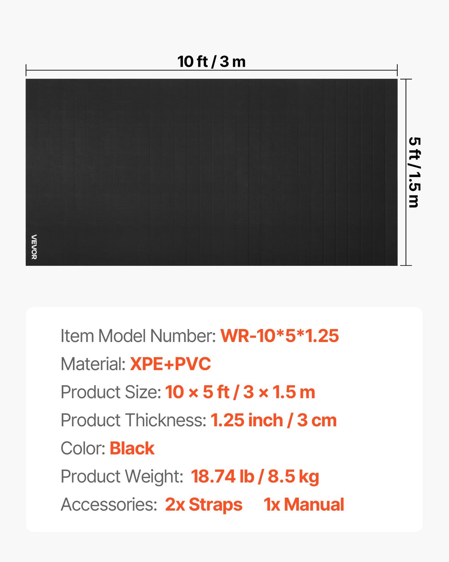 10x5 ft Wrestling Mat, Martial Arts Thick Mat for Home Gym Workouts Exercise, Waterproof PVC Roll-Up Training Mats for Gymnastics, Tatami, Jiu Jitsu BJJ MMA Judo, Boxing, Black