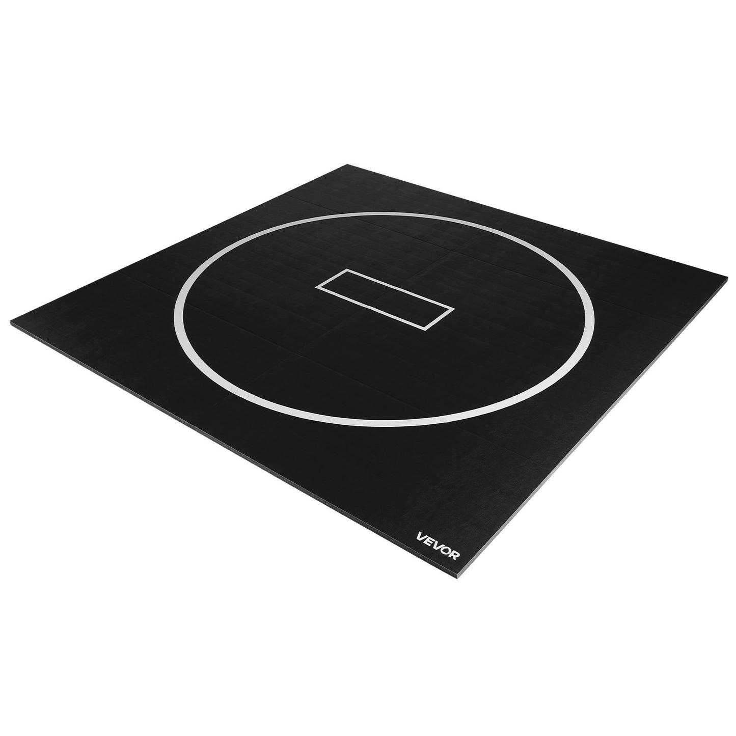 10x10 ft Wrestling Mat, Martial Arts Thick Mat for Home Gym Workouts Exercise, Waterproof PVC Roll-Up Training Mats with Circles, for Gymnastics, Tatami, Jiu Jitsu BJJ MMA Judo, Boxing, Black