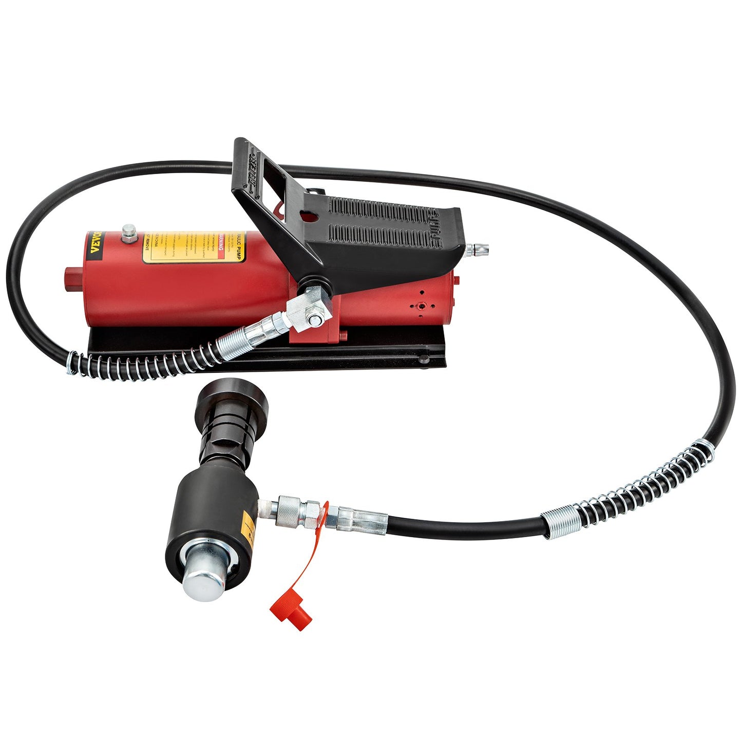 Hydraulischer Auspuffrohr-Aufweiter, 1-5/8" bis 4-1/4" Größe, 10 T Pedalpumpe inklusive 4 Stempeln, 2 Aufbewahrungstaschen für Kupfer-Aluminium-Rohre bei der Autoreparatur