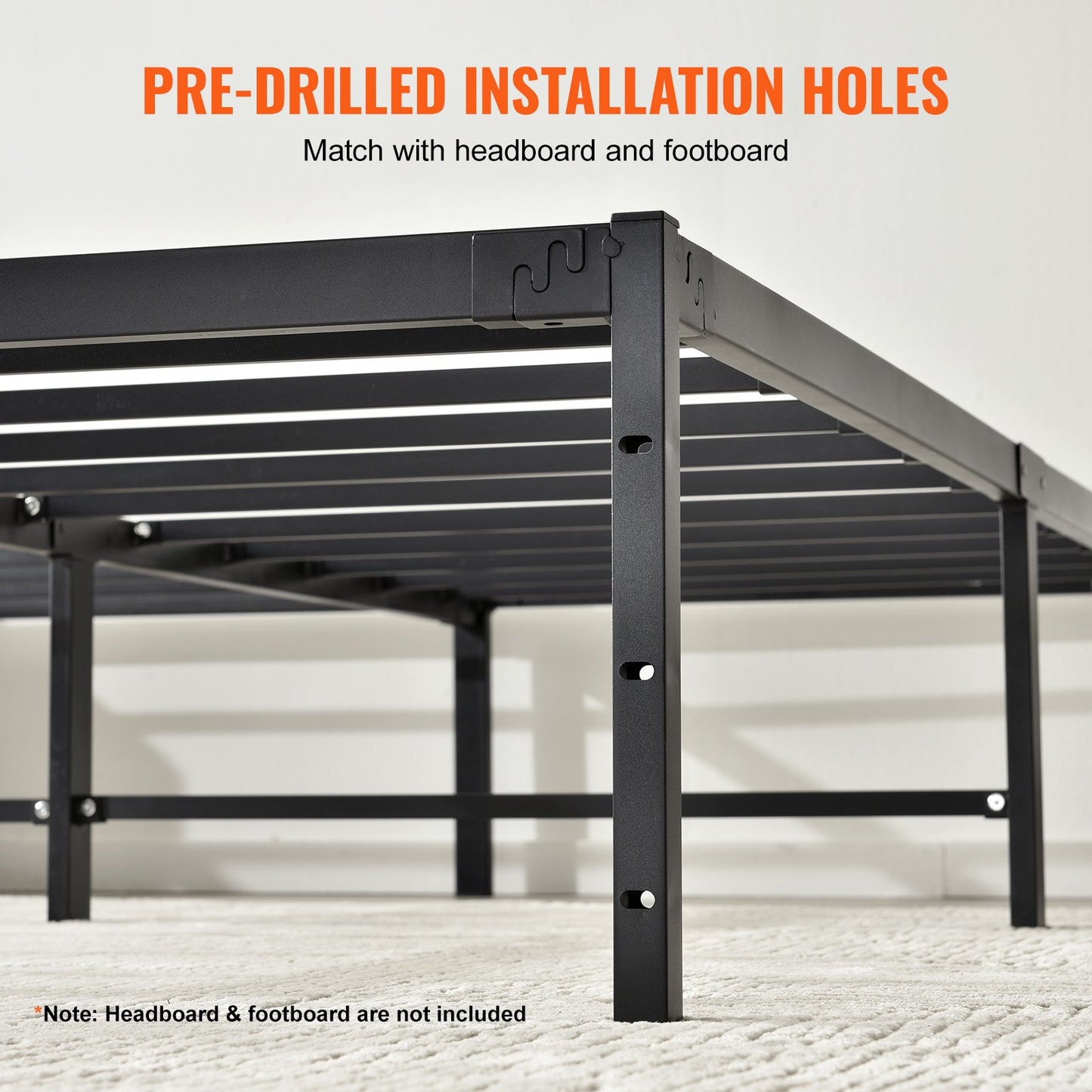 14 Inch Queen Metal Bed Frame Platform, No Box Spring Needed, 1500 lbs Loading Capacity Embedded Heavy Duty Mattress Foundation with Steel Slat Support, Easy Assembly, Noise Free