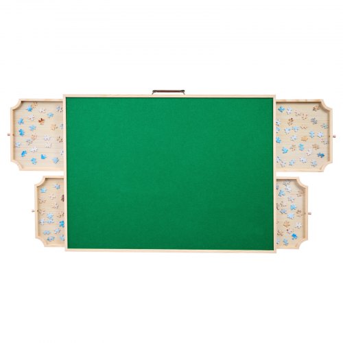 1500-bitars pusselbräde med fällbara ben, bärbart trästicksåg, 86x63cm