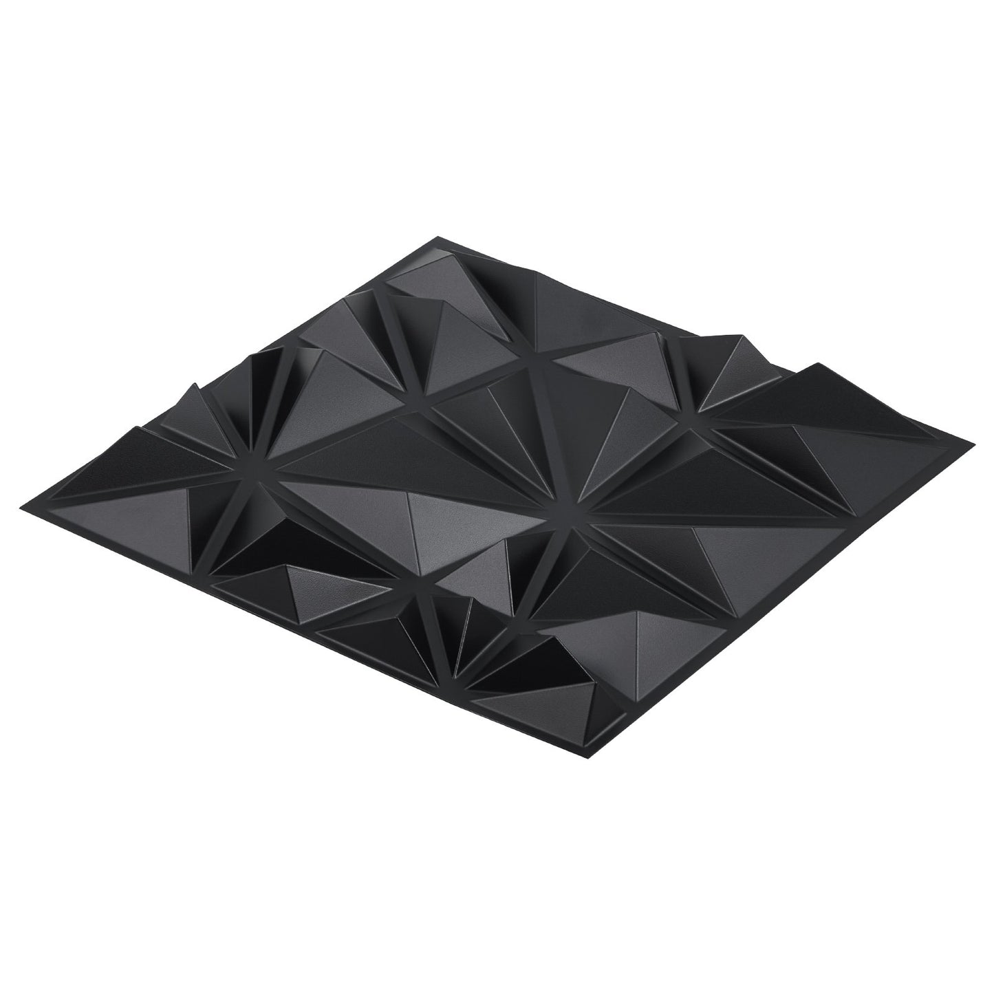 3D-Wandpaneele, 33er-Pack, 30 x 30 cm, PVC, 32 Quadratfuß Deckkraft, Diamantschwarz