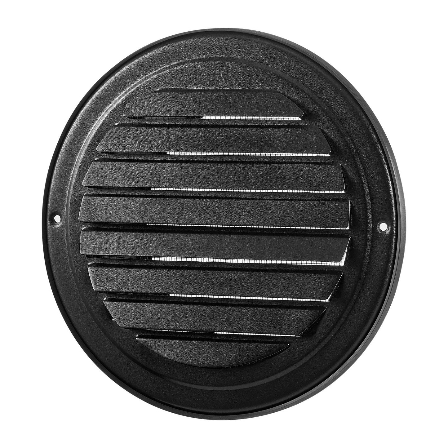 6 inch Wall Vent Cover, Louvered Round AC Vent Gable Cover, Premium Stainless Steel & with Built-in a Protection Screen, for House,Bathroom,Garage,Kitchen,Basement (2 Pack, Black)