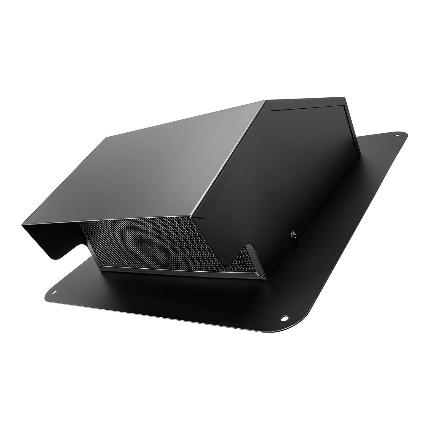 6 inch Hooded Wall Vent Cover, Square AC Vent Gable Cover, Premium SPCC Steel & with Built-in a Protection Screen, for Roofs,Walls,Outside Duct Exhaust Outlets (1 Pack, Black)