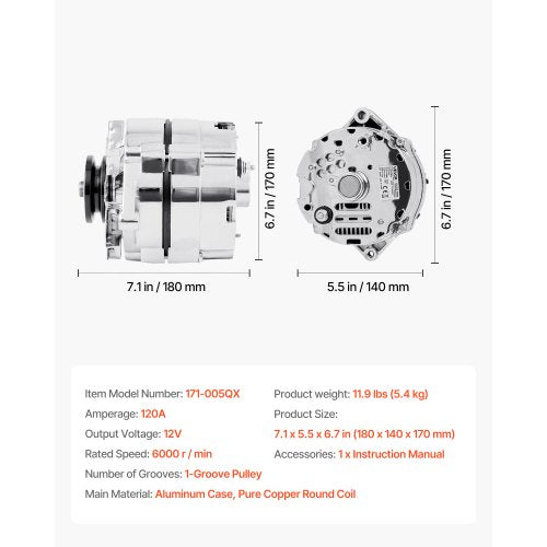 Lichtmaschine Autolichtmaschine für 1973-1974 Apollo 4.1L 1978-1979 Century 3.2L | EU