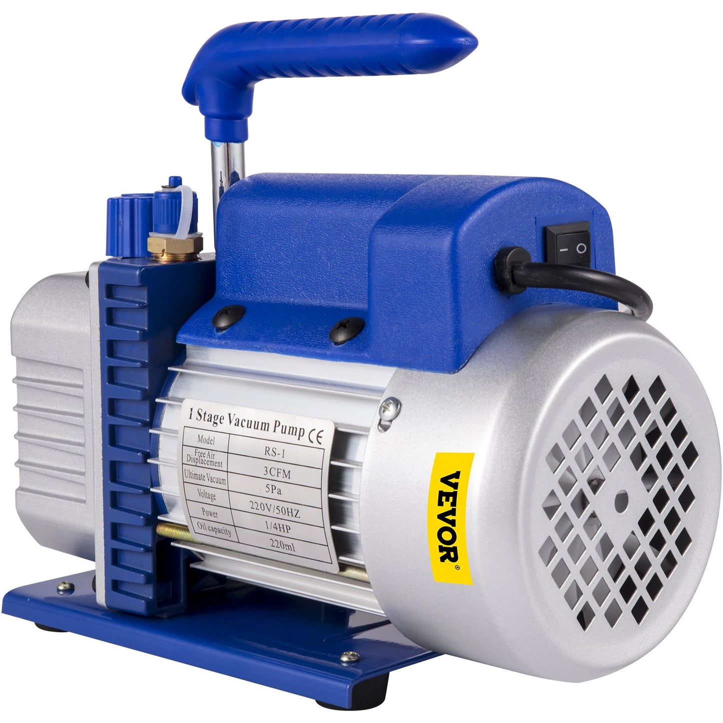 3 CFM 1/4HP enstegsvakuumpump, 3 gallon (13 liter) vakuumkammaresats, HVAC A/C kylsats