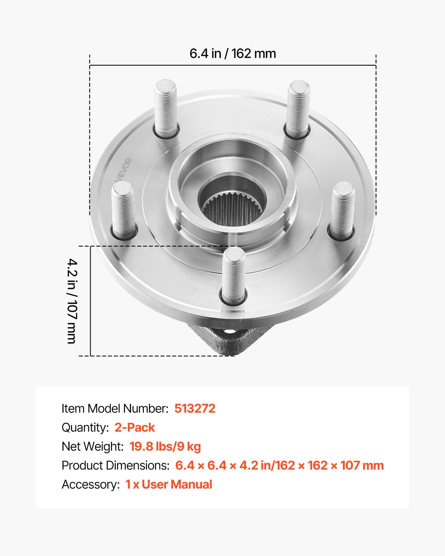 2PCS Front Wheel Bearing & Hub Assembly Fit for Jeep Wrangler 2010 Islander 2016 Rubicon Sahara 75th Anniversary Sport Utility OEM 513272, 5 Lugs with ABS Sensor, Wheel Bearing Hub Assembly Set