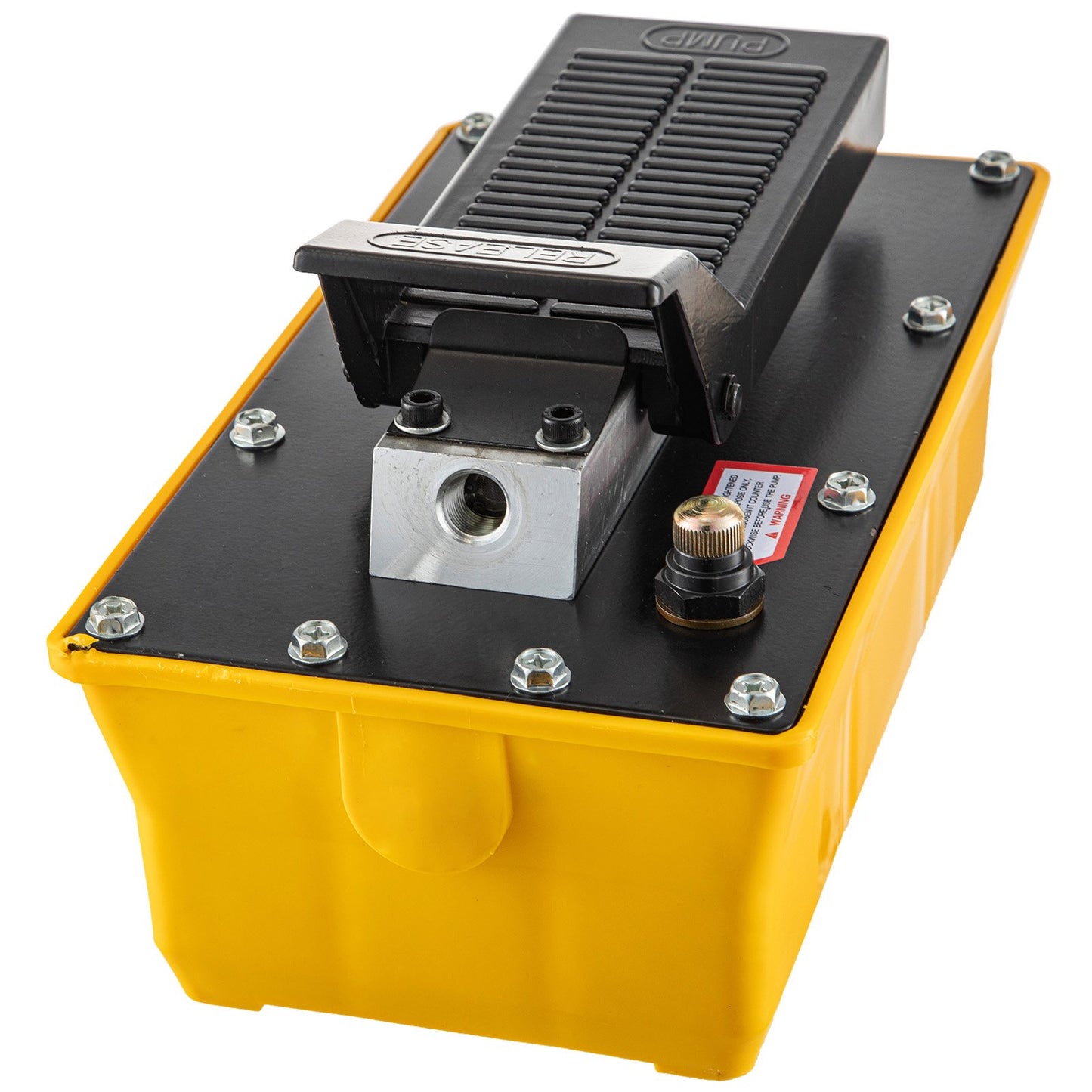 Lufthydraulikpumpe, 10.000 PSI hydraulische Fußpumpe, 1/2-Gallonen-Reservoir, fußbetriebene Luft-/Hydraulikpumpe, mit Schlauch und Spritzpistole für die Takelage schwerer Maschinen, Autoreparatur, Karosserierahmenmaschinen