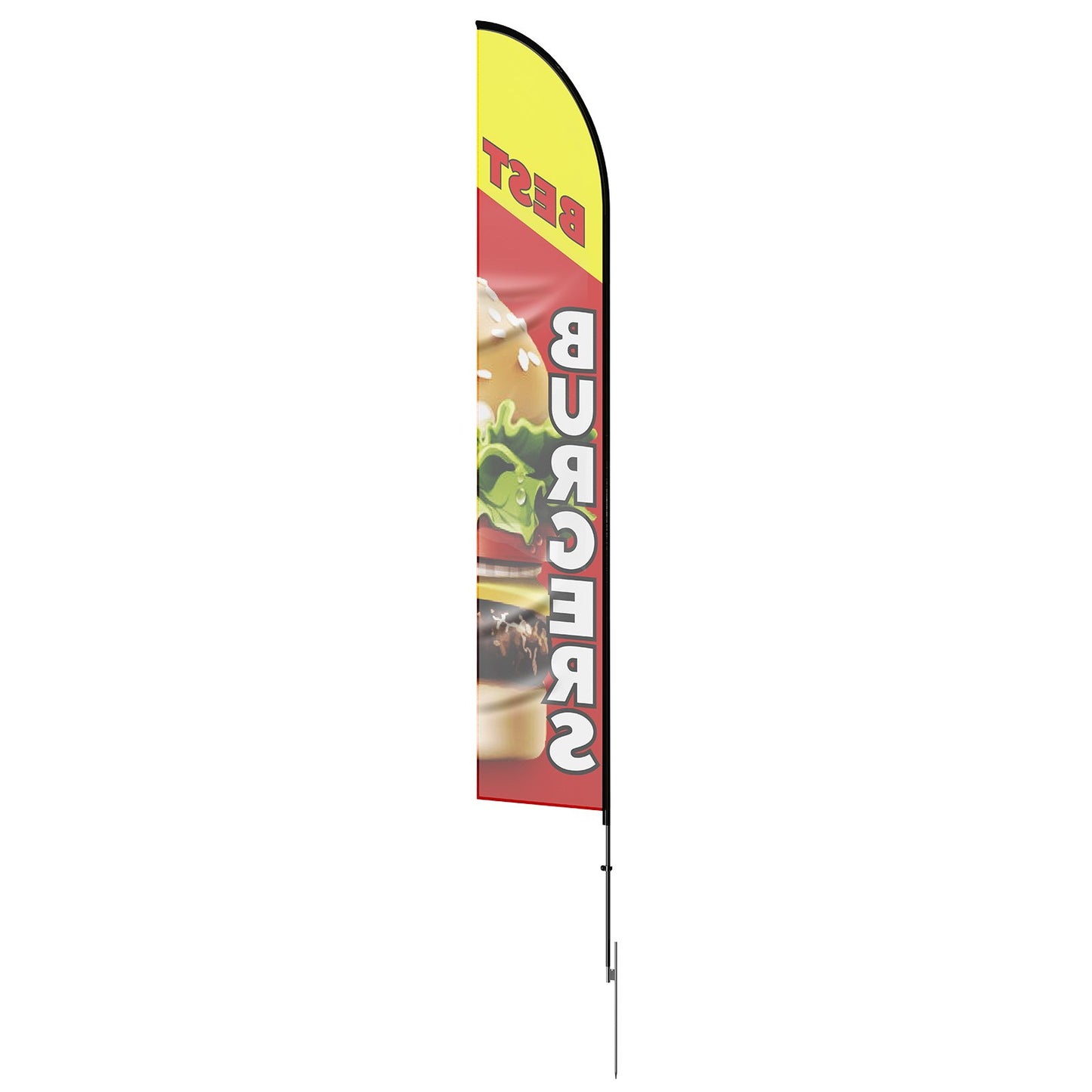 Burger Restaurant Werbung Feder Flagge Kit Swooper Flagge Pole 16,3 FT