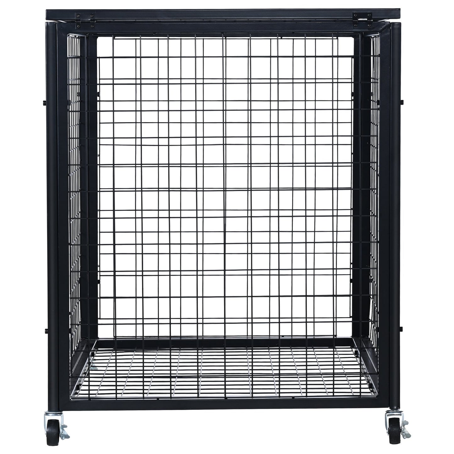 Rolling Sports Ball Storage Cart, Lockable Basketball Cage with Double Lid, Sports Equipment Holder for Indoor Outdoor, Steel Storage Rack for Garage, Playgroup, Gym and Schools