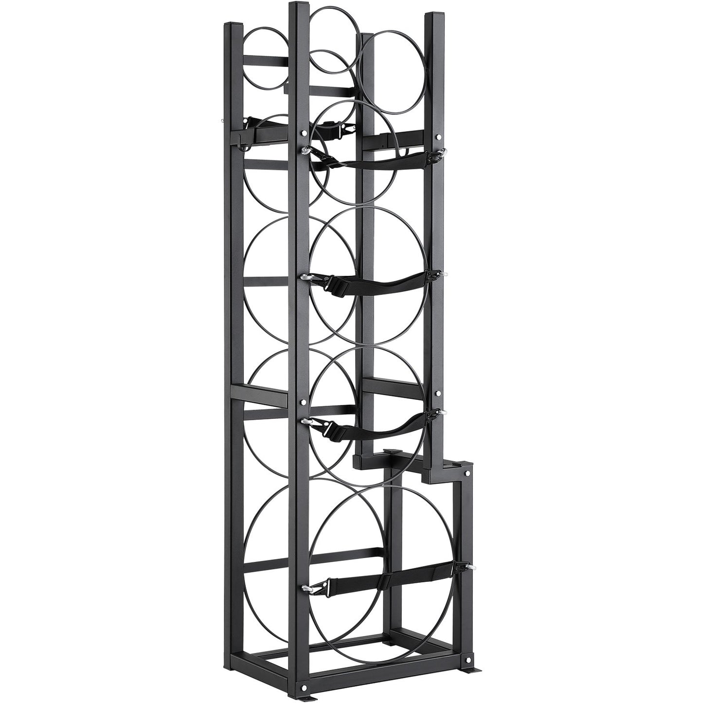 Refrigerant Tank Rack, with 1 x 50 lb, 2 x 30 lb and other 3 small bottle tanks, cylinder tank rack 15.55x12.99x49.8 inches, refrigerant cylinder rack and holder for freon, gases, oxygen, nitrogen