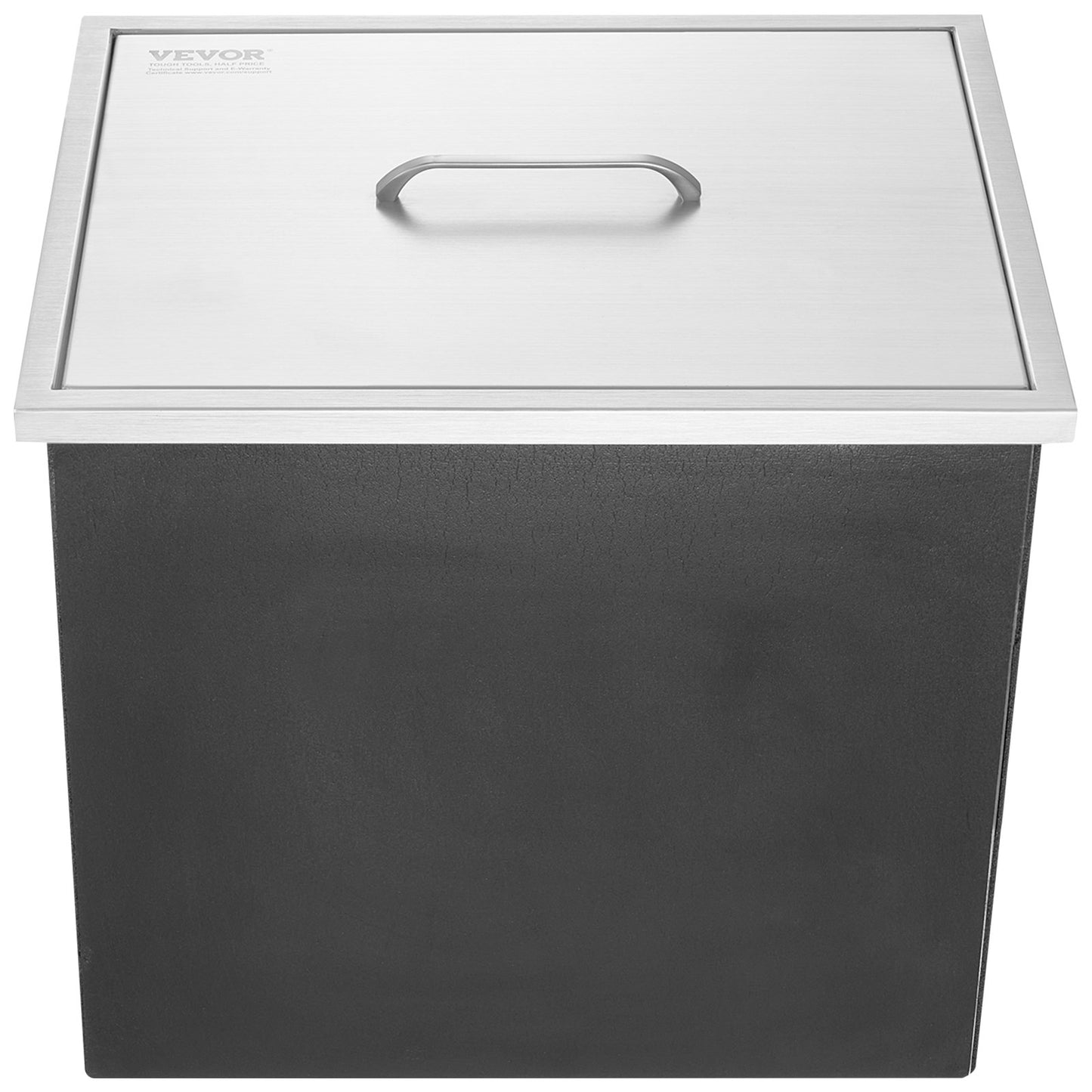 Drop in Ice Chest, 20"L x 14"W x 12"H Stainless Steel Ice Cooler, Commercial Ice Container with Lid, 40 qt Outdoor Kitchen Ice Bar, Drain Pipe and Drain Plug Included, for Cold Wine Beer
