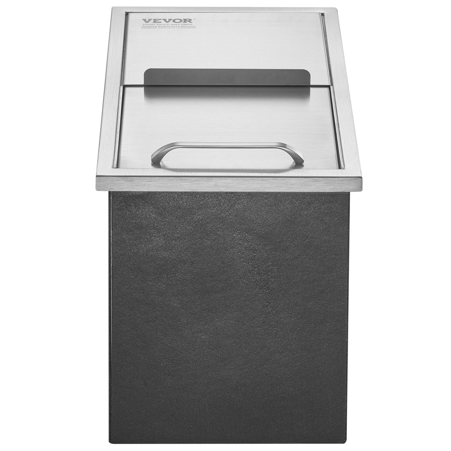 Drop in Ice Chest, 18"L x 12"W x 14.5"H Stainless Steel Ice Cooler, Commercial Ice Container with Sliding Lid, 40.9 qt Outdoor Kitchen Ice Bar, Drain Pipe and Drain Plug Included, for Cold Wine Beer