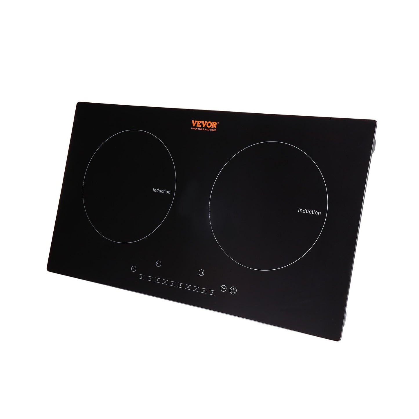 Electric Cooktop, 2 Burners, 24'' Induction Stove Top, Built-in Magnetic Cooktop 1800W, 9 Heating Level Multifunctional Burner, LED Touch Screen w/ Child Lock & Over-Temperature Protection