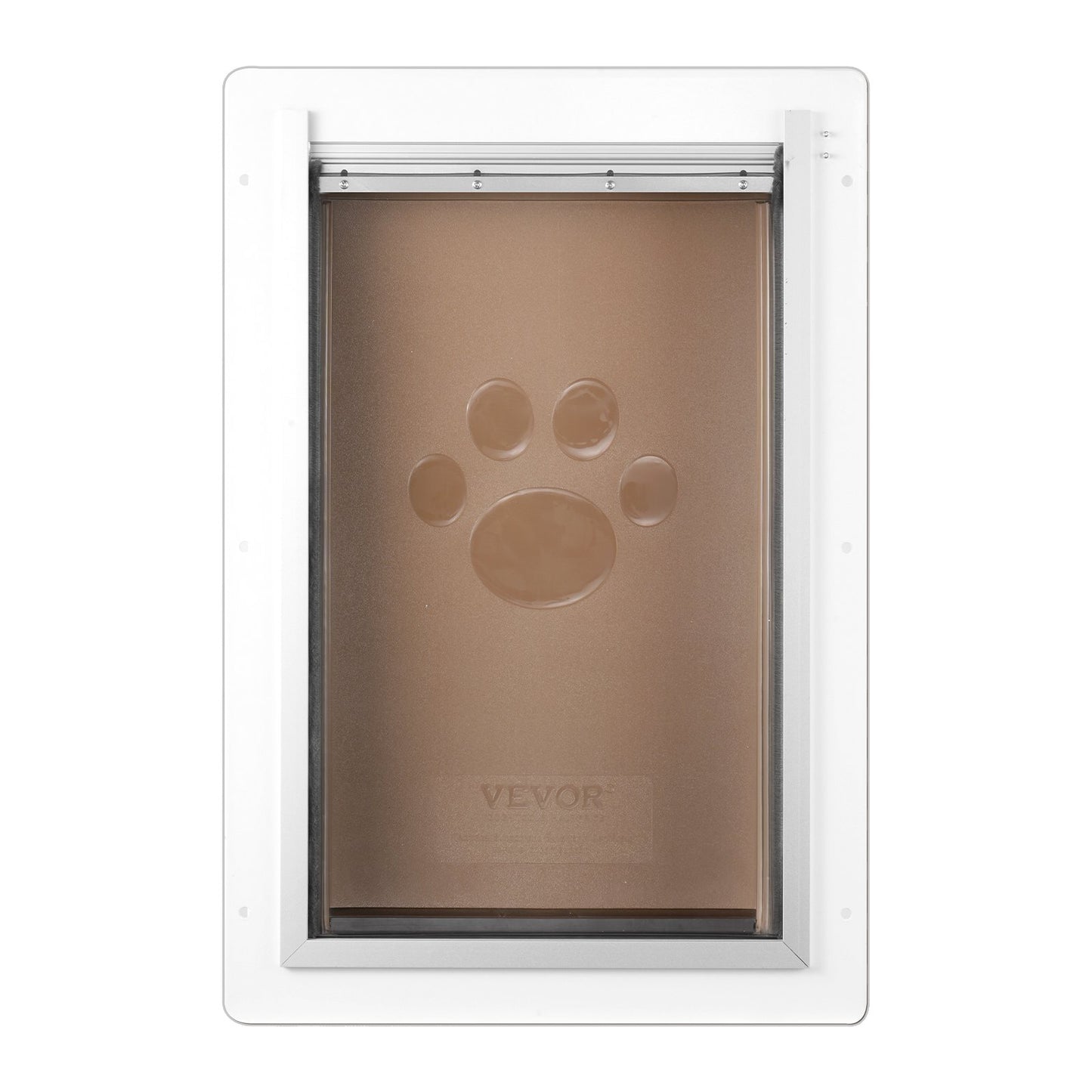 Pet Door, 12.28" x 17.13" Metal Frame with Lock and 3-Flap System Weatherproof Doggy Door, Easy to Install in Interior or Exterior Walls, Pet Door Suitable for Cat Doggie Kitties (White-Medium)