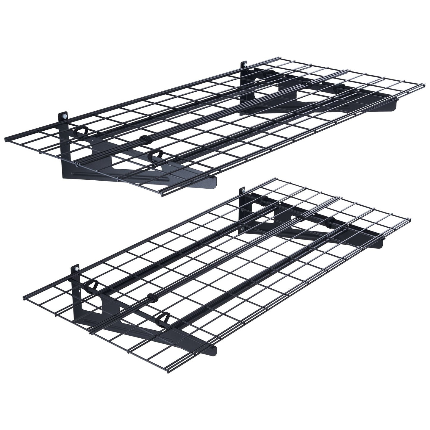 Garage Storage Shelves, 2-Pack, 4 x 2 ft. Heavy Duty Garage Shelves Wall Mounted, 500 lbs Load Capacity (Total) Garage Storage Rack Floating Shelves, Suitable for Shop, Shed, Garage Storage