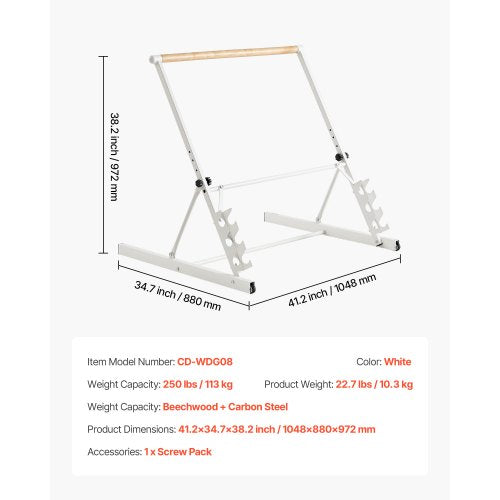 Balettstång, Fristående Bärbar Stång, Träningsutrustning för Hemmaträning för Mage, Armar, Styrke och Konditionsträning, Lättförvarade Hopfällbara Stretchande Dansstänger, Höjdjusterbara i 4 Nivåer | EU