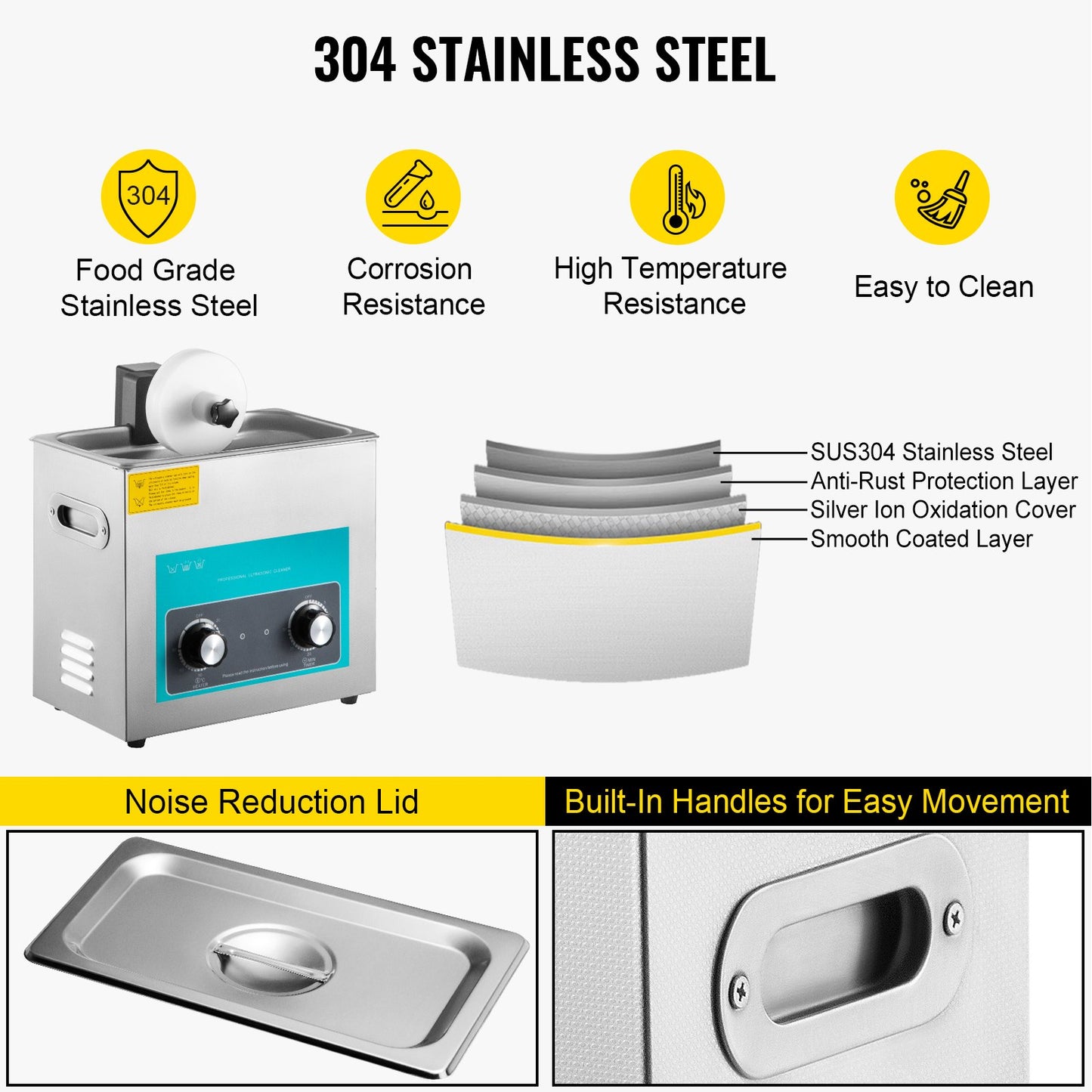 Ultrasonic Vinyl Record Cleaner 6L 40kHz Vinyl Ultrasonic Cleaning Machine Knob Control Record Ultrasonic Cleaner 4 Records Vinyl Sonic Cleaner Stainless Steel Tank with Mechanical Heater & Time