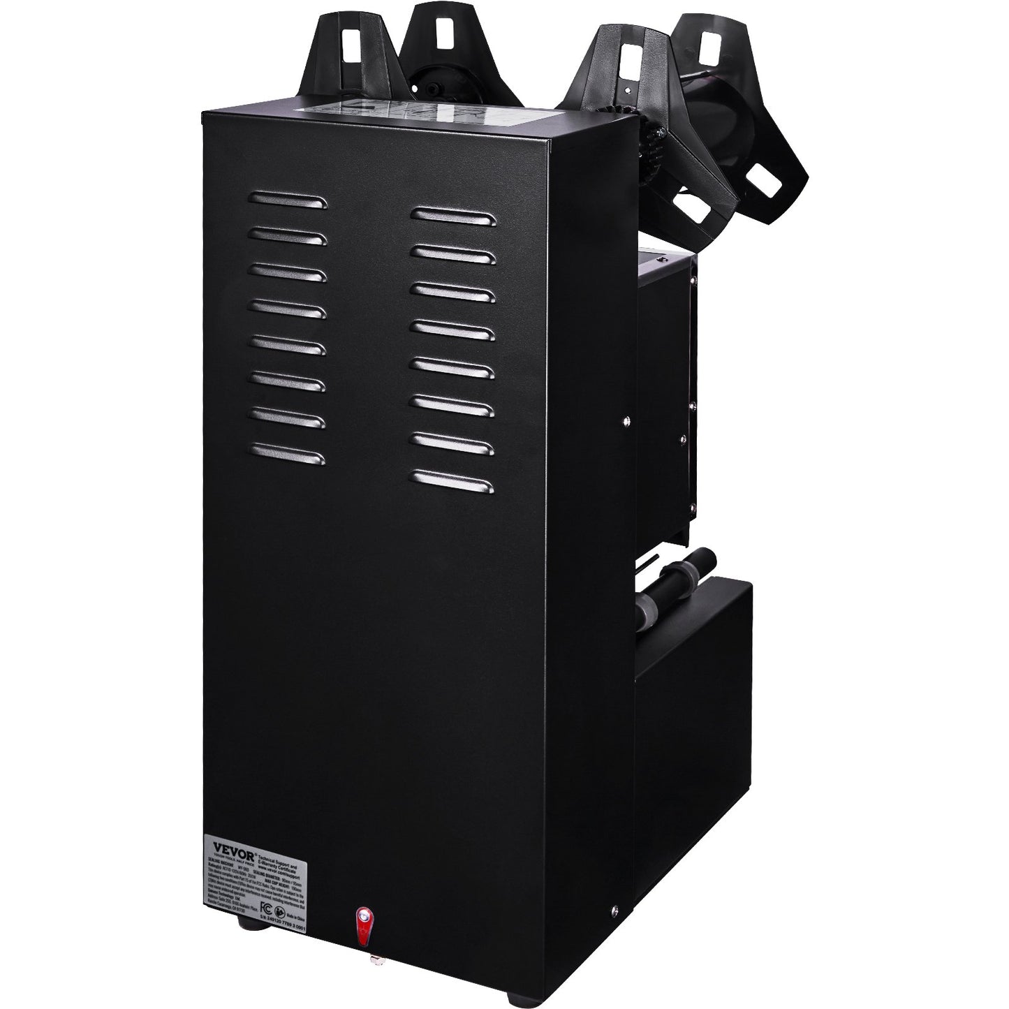 Vollautomatische Becherversiegelungsmaschine, 500–650 Tassen/h, Becherversiegelungsmaschine für 190 mm lange und 90/95 mm große Becher, elektrischer Boba-Tee-Versiegeler mit digitalem LCD-Bedienfeld für Bubble Milk Tea Coffee, Schwarz