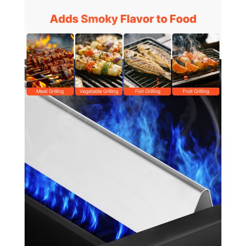 Smaksättningsstänger och värmeavvisare, 44 cm grillreservdel, för Weber Genesis 300-seriens grillar, inklusive E310 E320 E330 S310 S320 S330, tjockare värmeplatta i rostfritt stål, 7-pack | EU