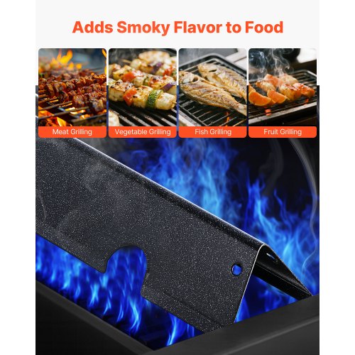 Smaksättningsstänger, 44 cm grillreservdel, för Weber Genesis ll 310 315 335 340, E/S 325s, ES/SX 325s, E/S 335, EX/SX/EPX-335 grillar, porslinsemaljerad ståltjockare värmeplatta, 5-pack | EU