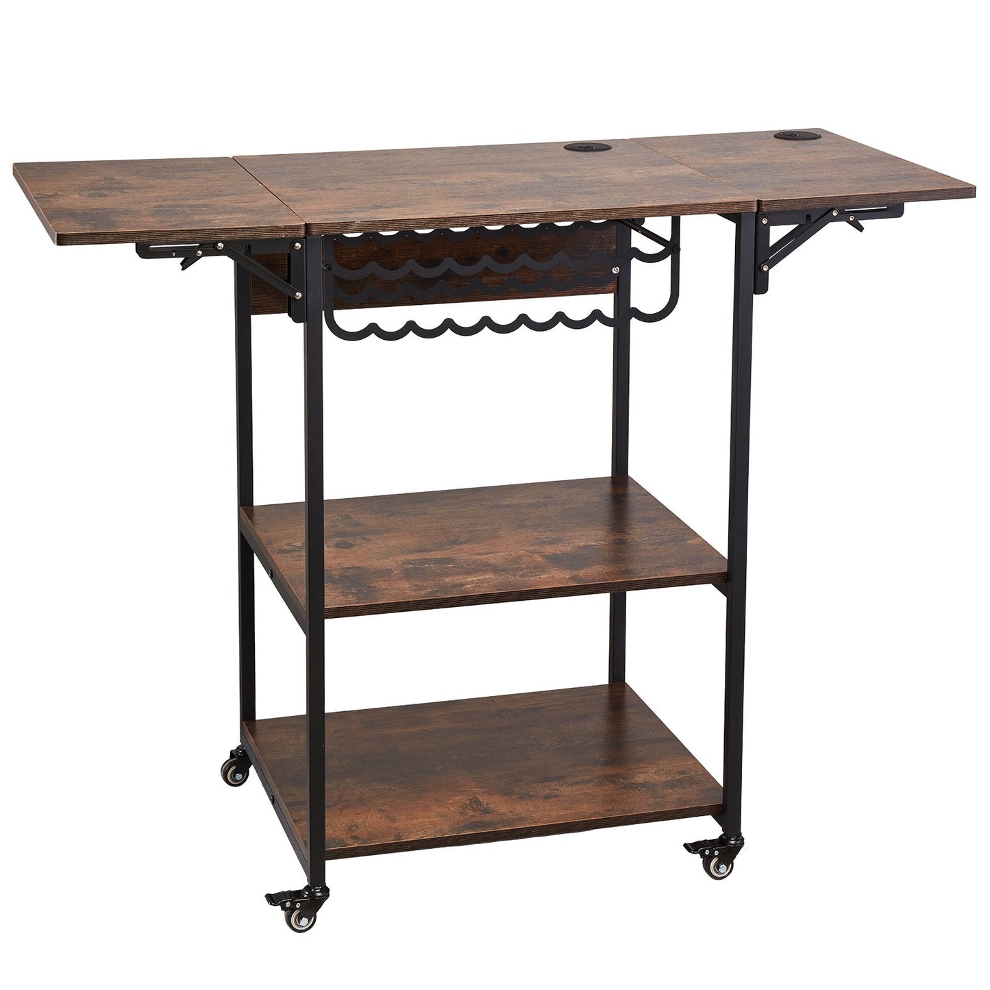 Värmepressbord 3-vånings rörligt värmepressställ Fällbart med hjul Brun