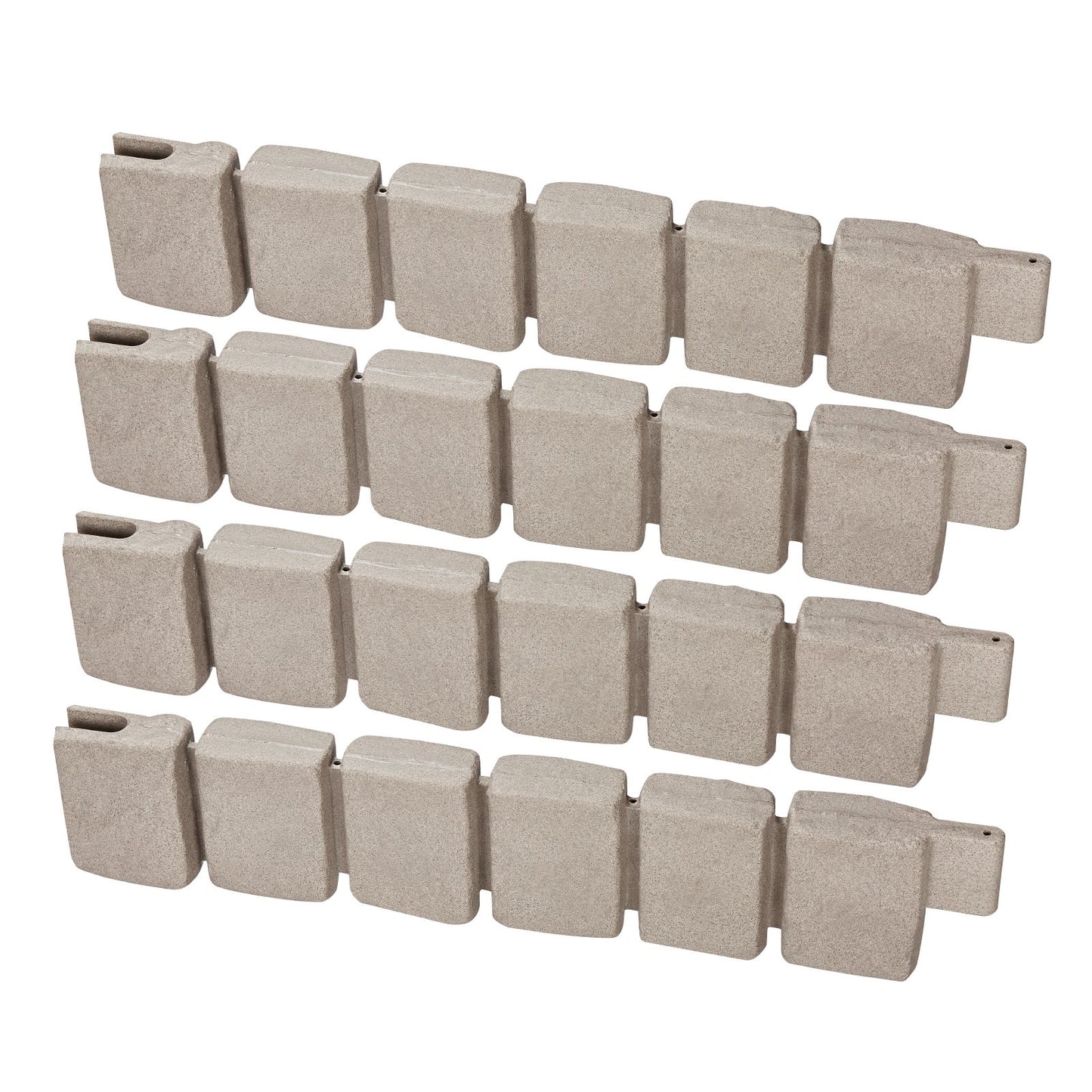 Faux Stone Landscape Edging, 47.2 x 9 in Realistic Lawn Edging, Flexible Brick-Sized Garden Edging Border with Anchoring Spikes, Fade-Resistant Yard Edging for Driveways Walkway Beige