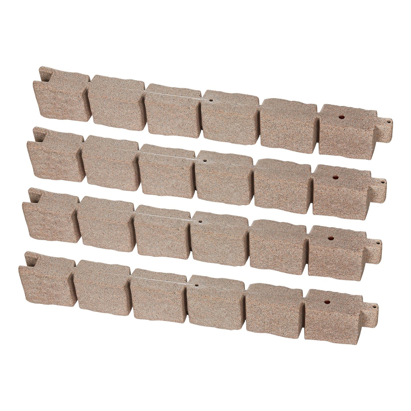 Faux Stone Landscape Edging 46.8 x 3.9 in Realistic Lawn Edging, Flexible Brick-Sized Garden Edging Border with Anchoring Spikes, Fade-Resistant Yard Edging for Driveways Walkway Beige