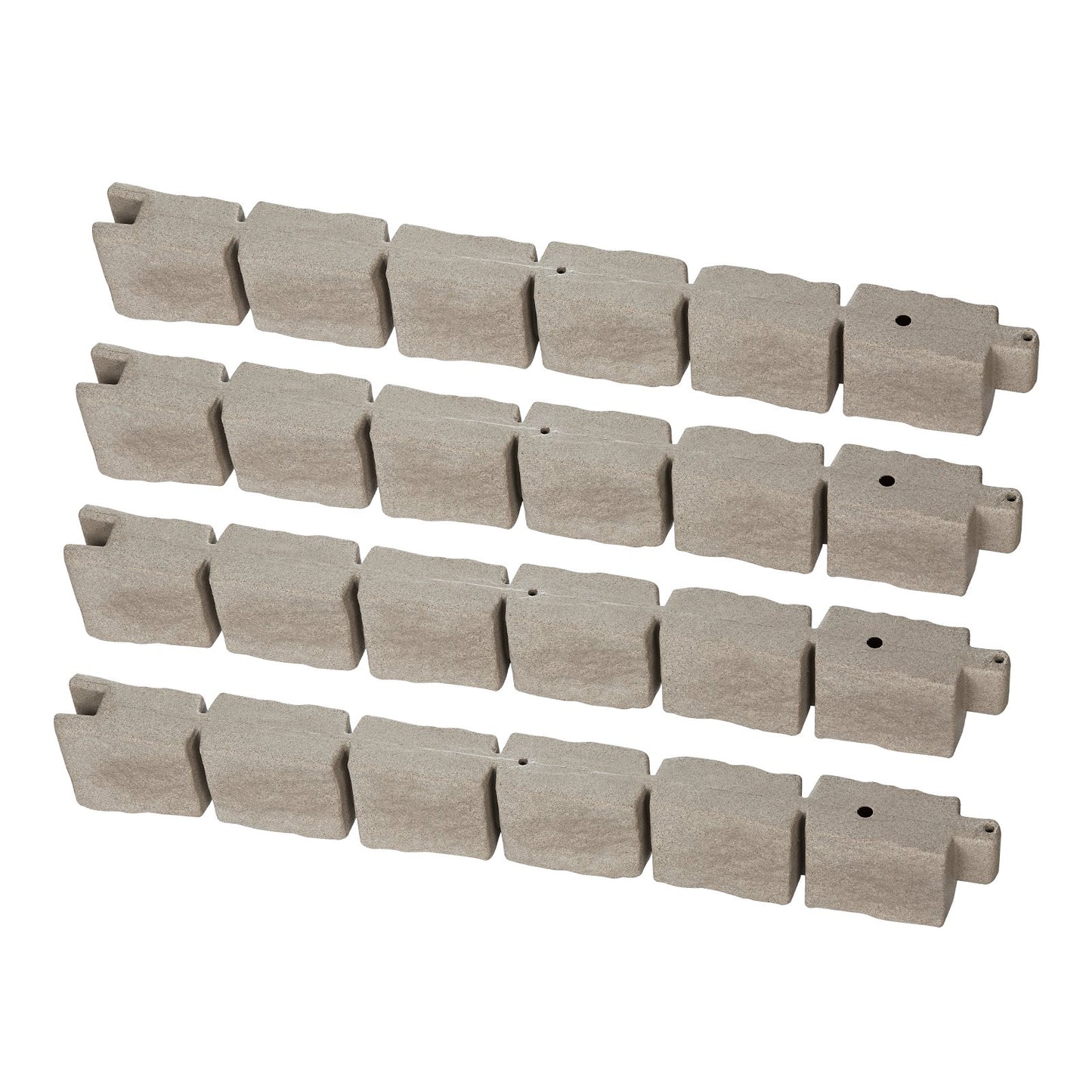 Faux Stone Landscape Edging, 46.8 x 3.9 in Realistic Lawn Edging, Flexible Brick-Sized Garden Edging Border with Anchoring Spikes, Fade-Resistant Yard Edging for Driveways Walkway Brown