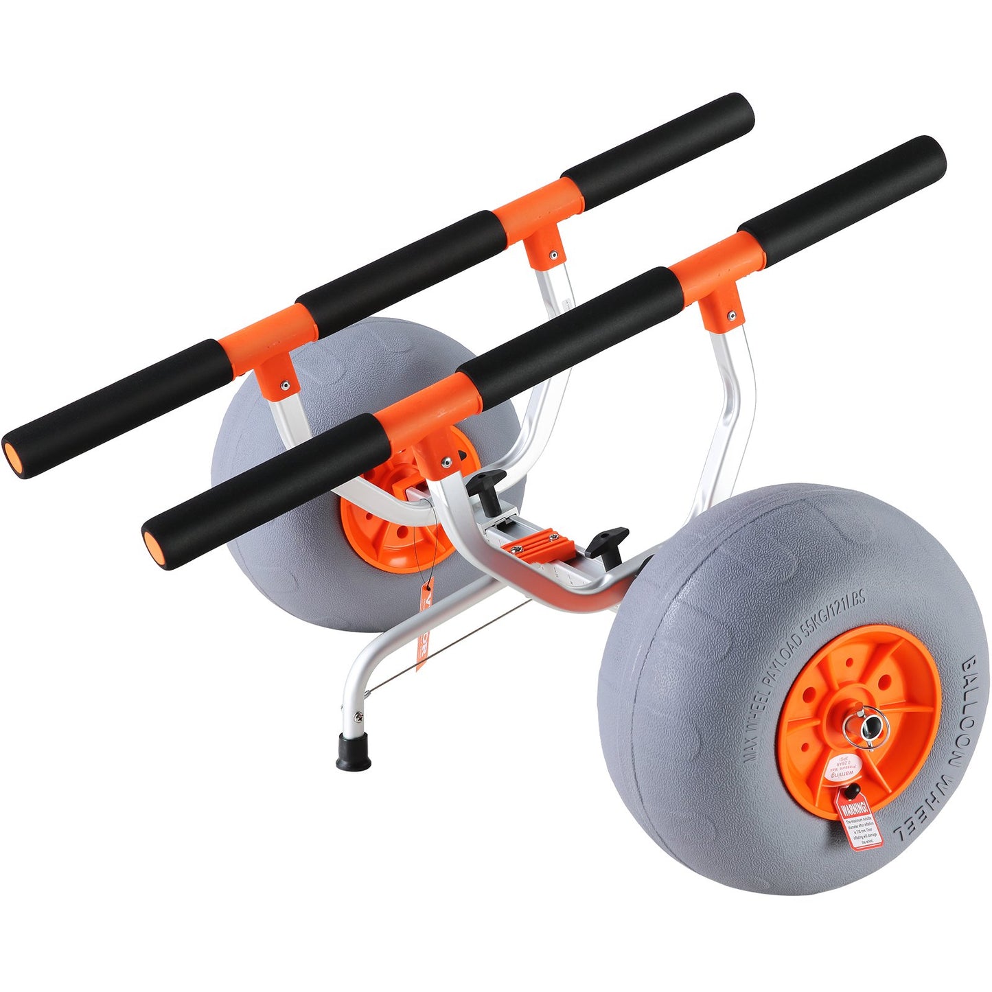 Heavy Duty Kayak Cart, Foldable Canoe Trolley Cart with 12'' Tires, Adjustable Width 6.69"-17.32",350 Lb Weight Capacity Kayak Trolley for Kayaks Canoes Paddleboards Float Mats Jon Boats