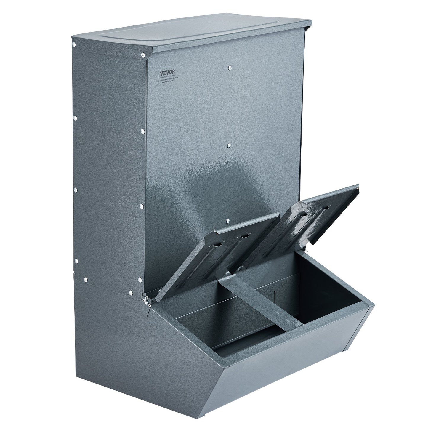 Hog Feeder 3.7 Bushel Metal Double Door Pig Feeder Feeds up to 8 Pigs