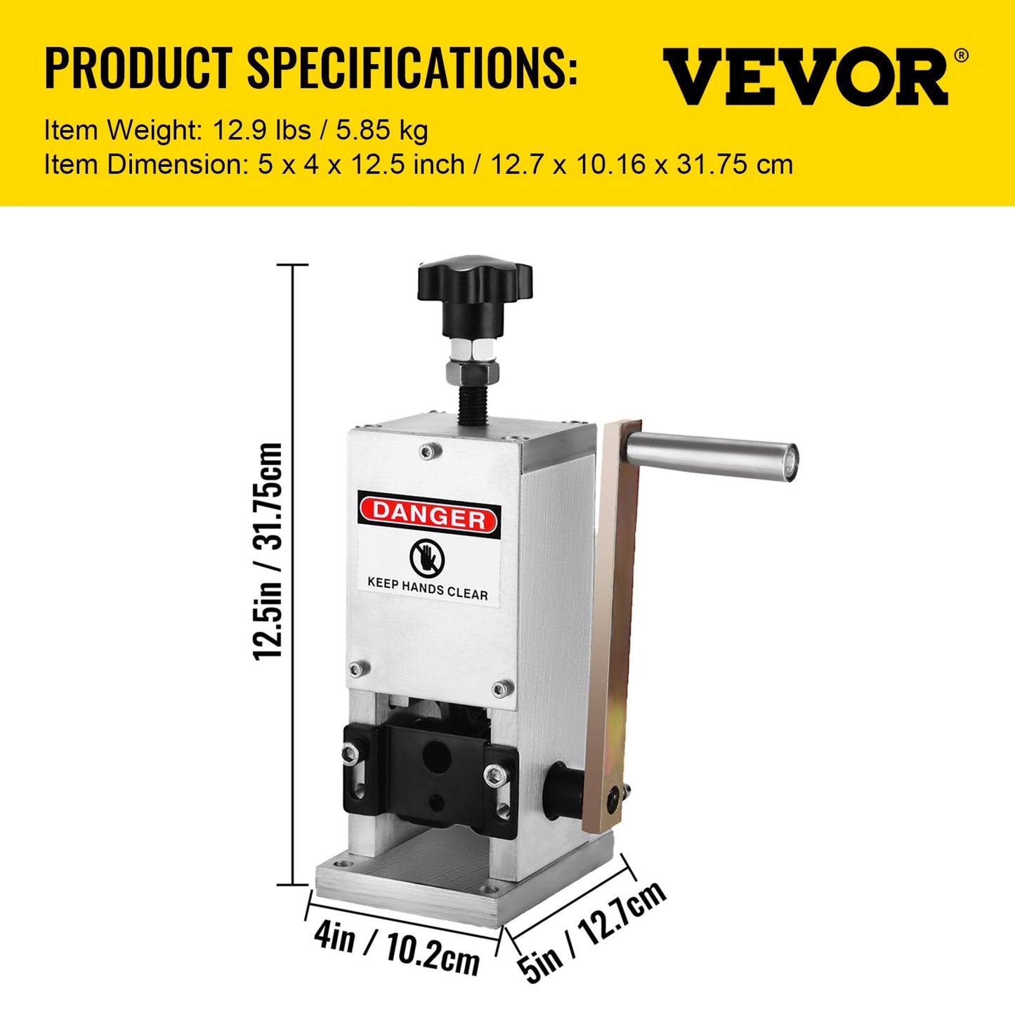 Manual Wire Stripping Machine 0.06-0.98 inches, Wire Stripper Machine with Hand Crank Portable, Wire Stripping Tool Aluminum Construction,for Scrap Copper Recycling