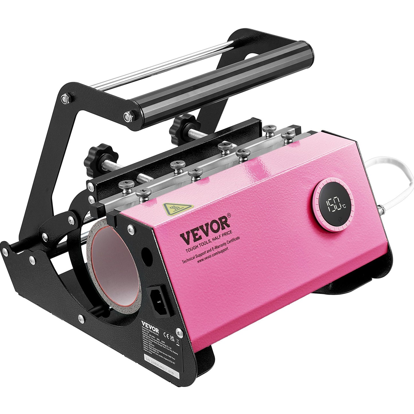 Mug Heat Press, 11-30oz Tumbler Heat Press Machine, Sublimation Transfer Straight Skinny Tumblers, Cup Heat Press with Heat-resist Gloves & Tape, DIY Ceramic Mugs Cups Glasses, As Gift, Pink