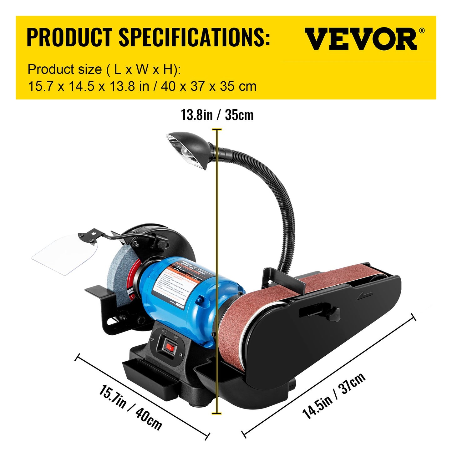 2 IN 1 2inch Belt Grinder for Knife Making 6inch 3450rpm per min Belt and Disc Bench Sander 90 Degree Belt Holder with Sturdy Base and LED Working Lamp