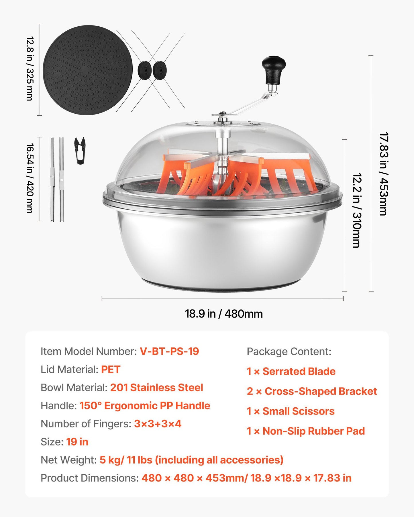 Bud Leaf Bowl Trimmer, 19 in Manual Bud Trimmer, with Sharp Stainless Steel Blades, Visual Cutting, Wet & Dry Hydroponic Cutting Machine, Twisted Spin Cut for Plants Leaves Buds Flowers