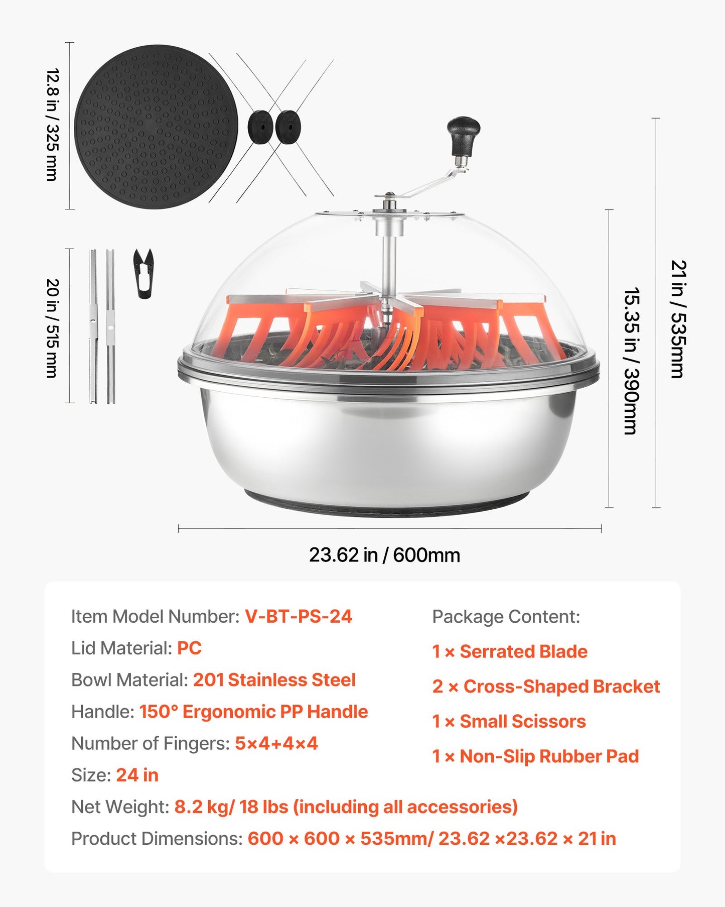Bud Leaf Bowl Trimmer, 24 in Manual Bud Trimmer, with Sharp Stainless Steel Blades, Visual Cutting, Wet & Dry Hydroponic Cutting Machine, Twisted Spin Cut for Plants Leaves Buds Flowers