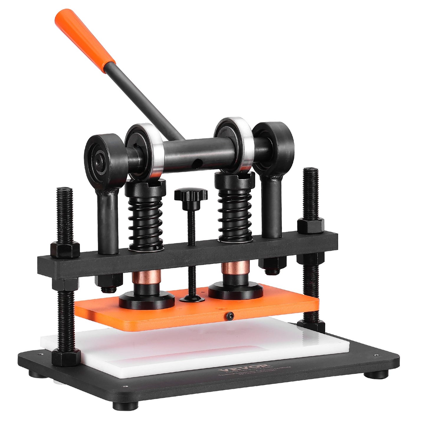 Lederschneidemaschine, 10,2 x 5,9 Zoll Prägeplatte Manueller Stanzer, 0,47 Zoll Druckschlag-Lederprägemaschine, Doppelführungswellen-Stanzmaschine für Verschiedene Materialien