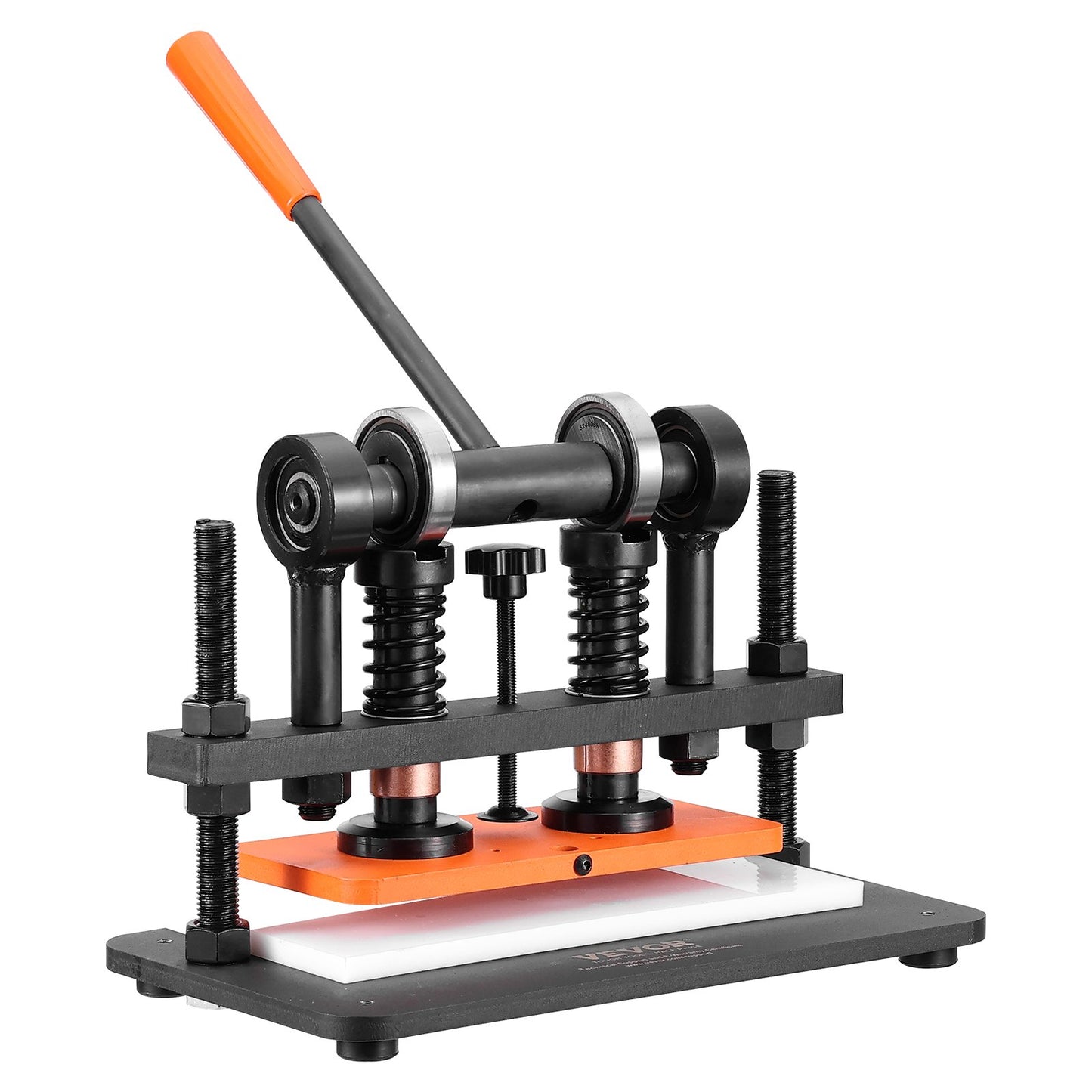 Läderskärmaskin, 10,2 x 4,7 tum präglingsplatta manuell stansare, 0,47 tum tryckslagsläderpräglingsmaskin, stansmaskin med dubbla styraxlar för olika material