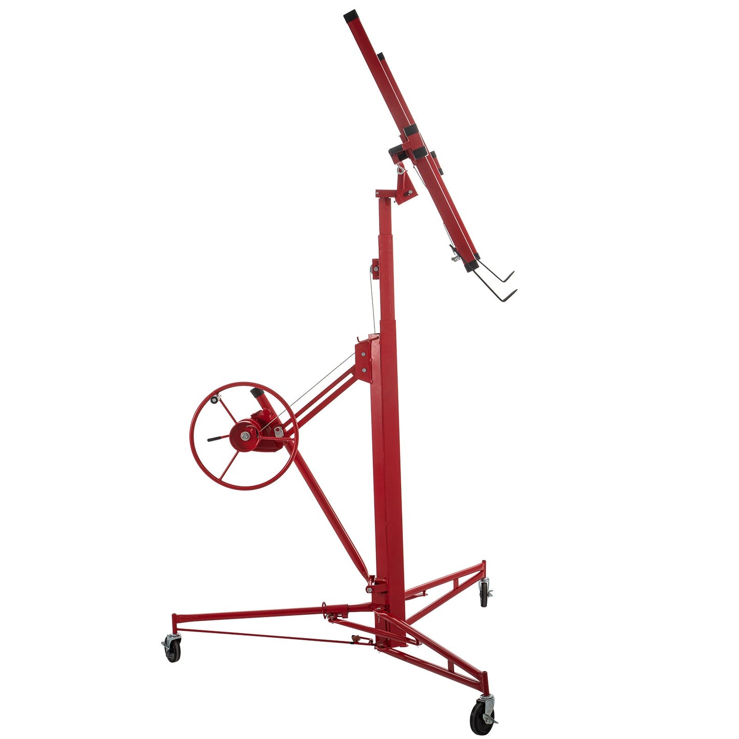 Drywall Rolling Lifter Panel, 16ft Sheetrock Lift Drywall Lift, 150lb Weight Capacity Panel Elevator Jack Tool, Steel Material with Telescopic Arm and 3 Lockable Wheels, 48x192 in Drywall Size