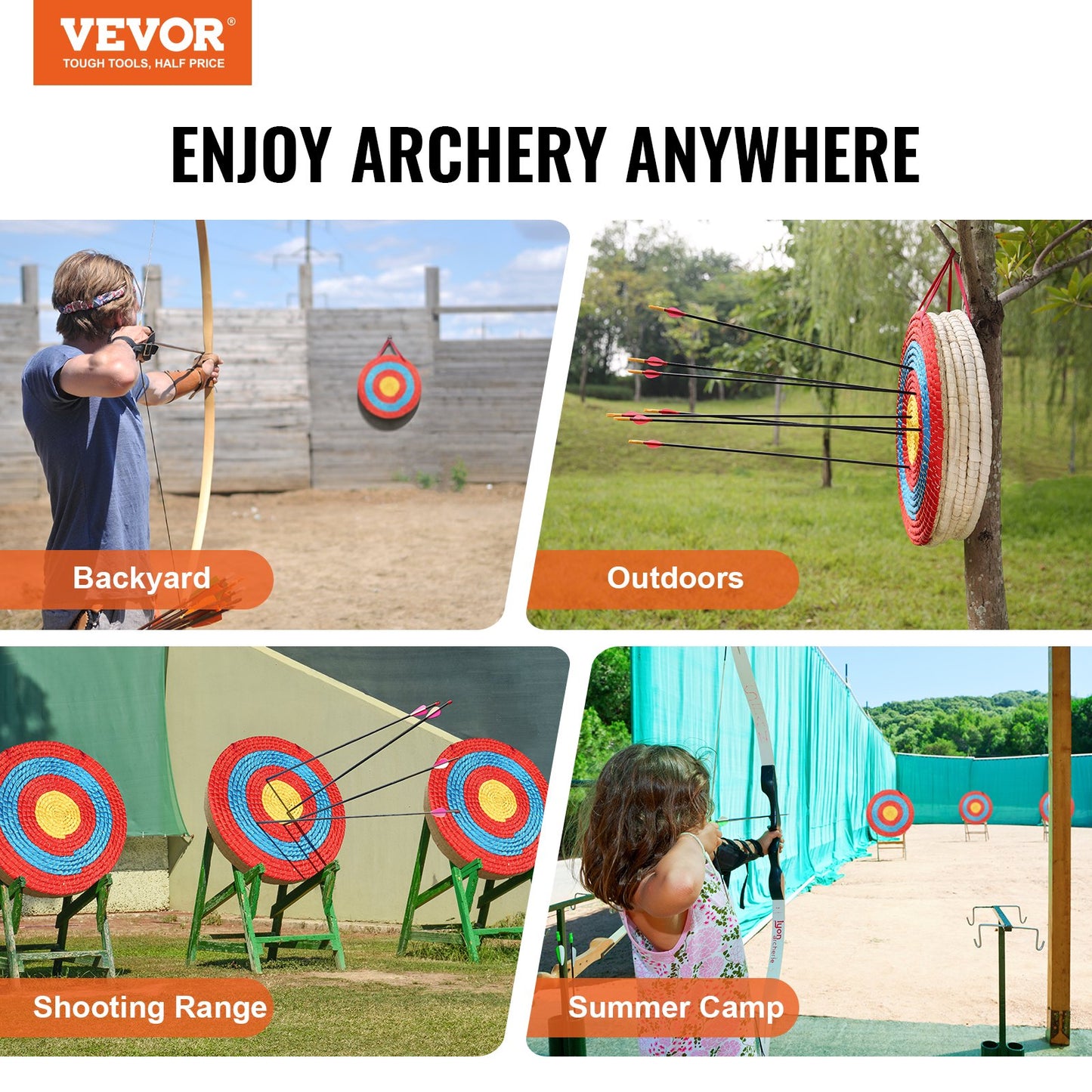 Archery Target, 5 Layers 20" Arrow Target, Traditional Solid Straw Round Archery Target Shooting Bow, Hand-Made Arrows Target, Coloured Rope Target for Backyard Outdoor Hunting Shooting Practice