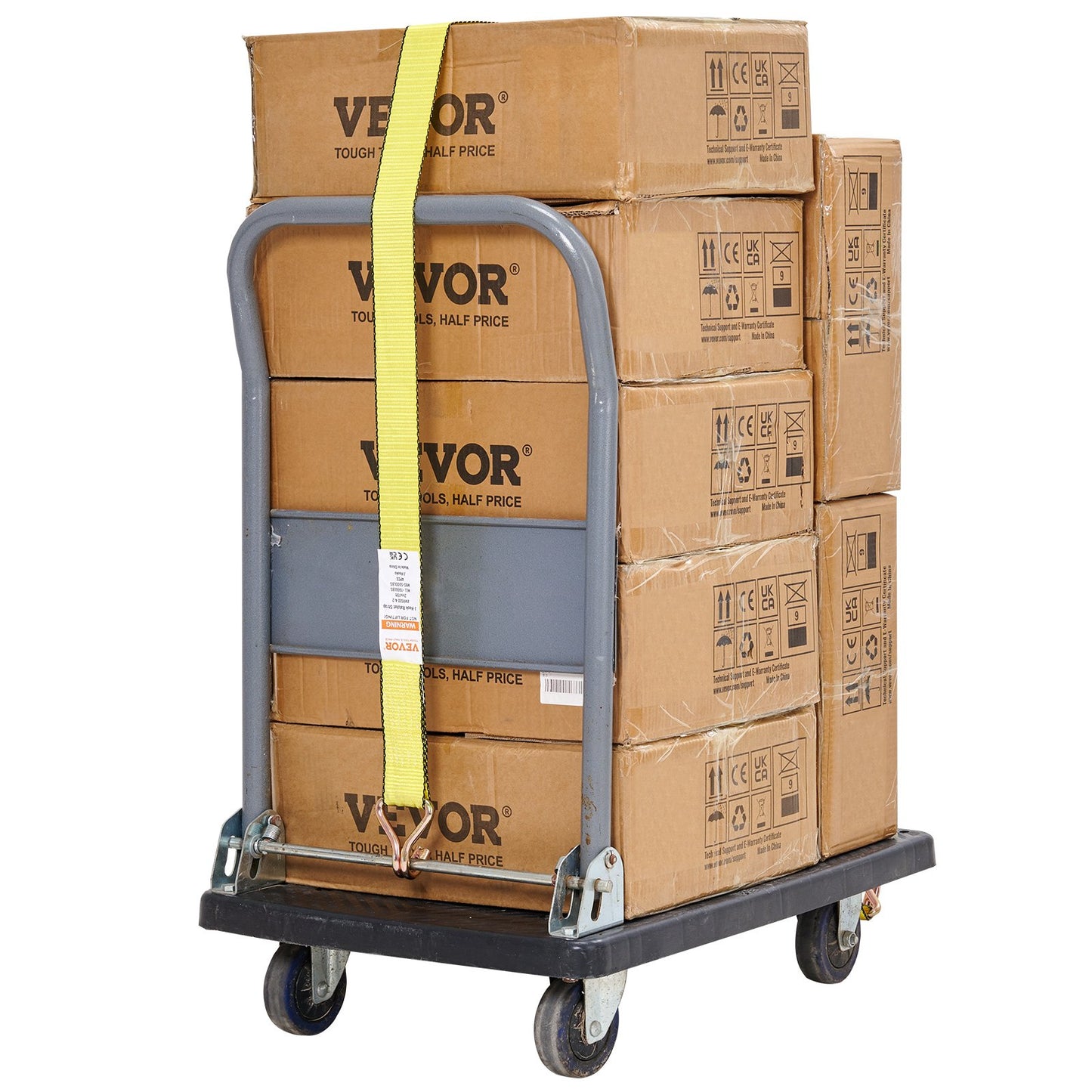 Ratschen-Spanngurte (4er-Pack), 10.000 lb Bruchfestigkeit, Doppel-J-Haken, inkl. 4 Premium-Ratschen-Spanngurte 2" x 27" mit gepolsterten Griffen, zum Transportieren sicherer Ladungen, Haushaltsgeräte, Rasengeräte