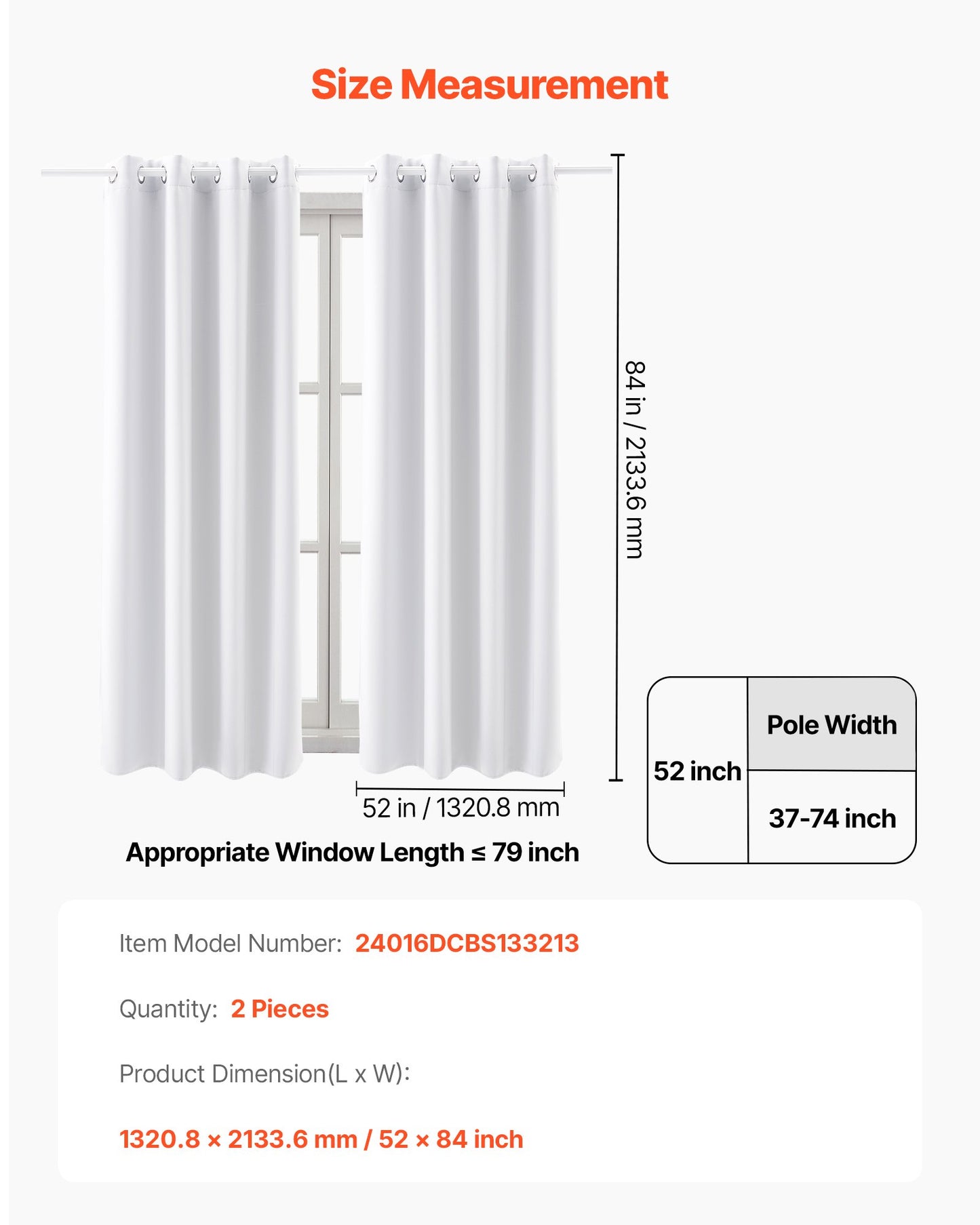 Blackout Curtains, White Blocking Drapes for Bedroom and Living Room, 2 Panels Set Grommet Room Darkening Curtain, Solid Thermal Insulated Drapes, Noise Reducing Window Treatments, 52x84 inch