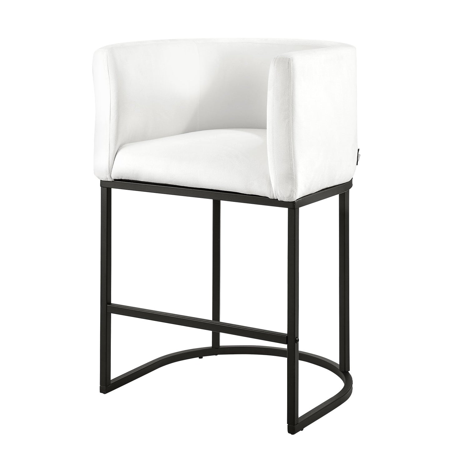 Bar Stool Set of 3, 25 inch Counter Height Stools, Counter Barstool with Backrest, Arm, Metal Frame, and Footrest, Accent Fabric Bar Chair, Island Barstools for Kitchen, Dining Room, White