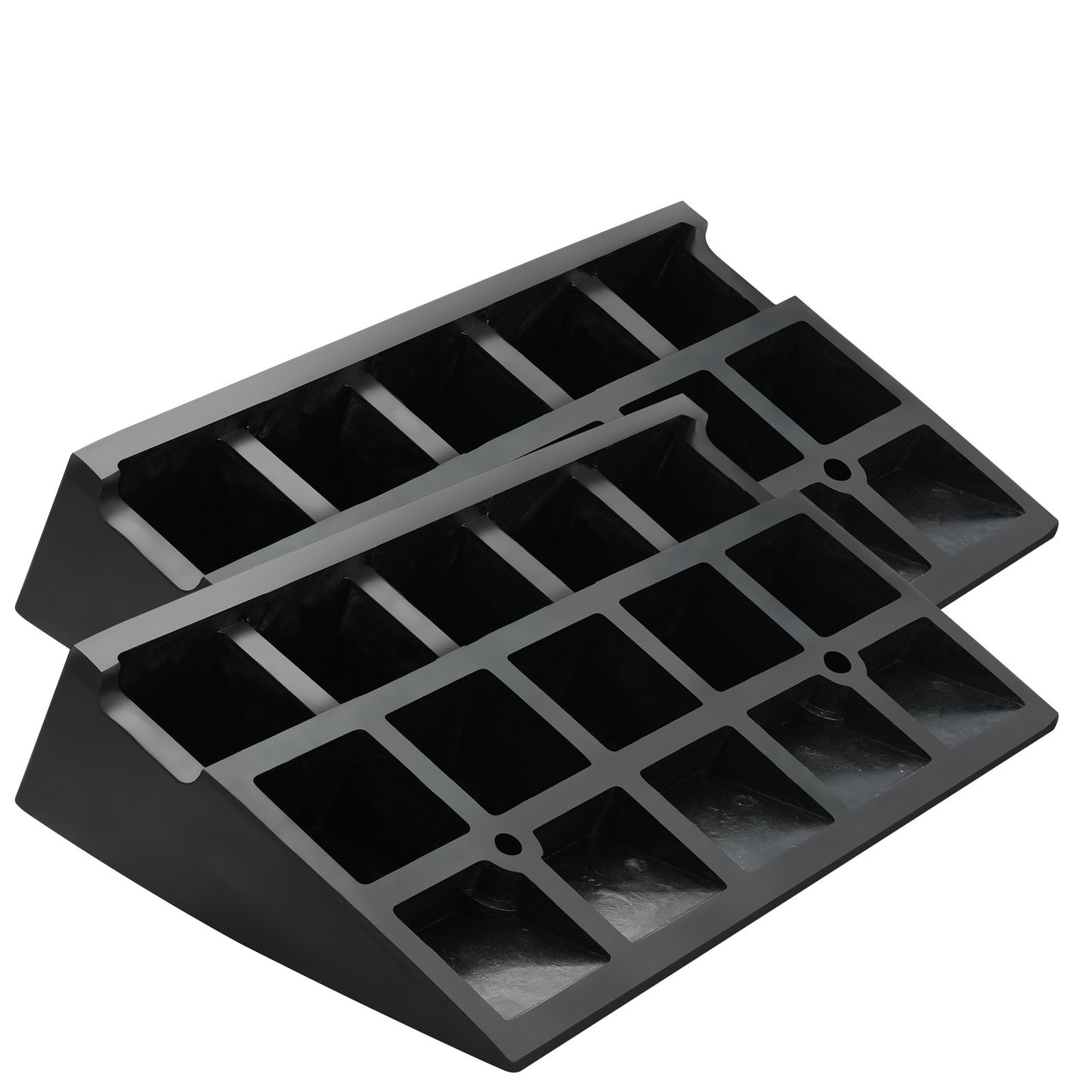 Gummikantenrampe, 2er-Pack, 12,7 cm Steighöhe, robuste Schwellenrampen mit einer Tragkraft von 15 t, Auffahrtsrampen mit stabiler Gitterstruktur für Autos, Rollstühle, Fahrräder, Motorräder