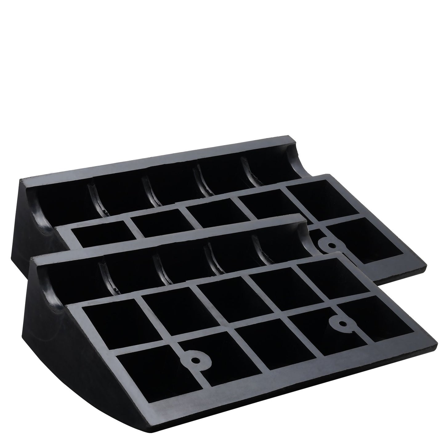 Rubber Edge Ramp 2-Pack, 6" Rise Height Heavy-Duty 33069 lbs/15 T Capacity Threshold Ramps, Driveway Ramps with Stable Grid Structure for Cars, Wheelchairs, Bicycles, Motorcycles