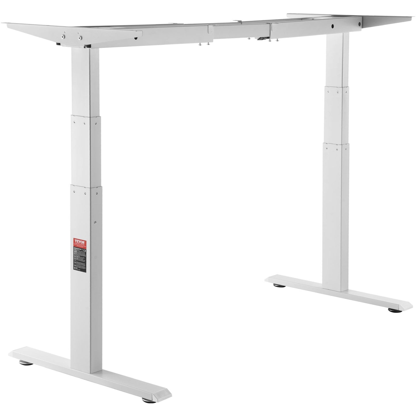 Electric Standing Desk Frame Dual Motor Adjustable 66-129cm H White
