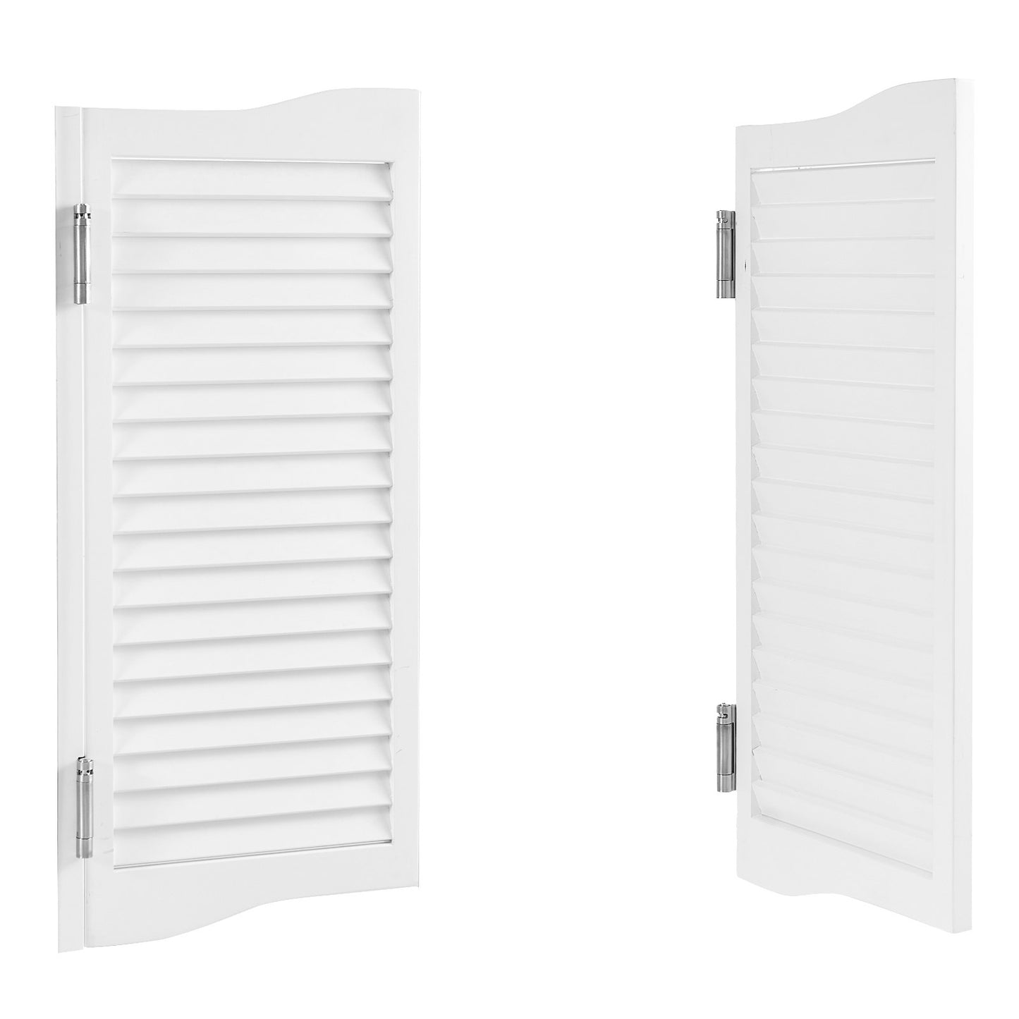 Double Saloon Doors, 32"W x 36" H Arched Top Interior Swinging Cafe Doors, Premium Pine Wood, with Hinges & Hardware Kit, Easy to Install, for Hallway Kitchen Bar Pub Entrance, White