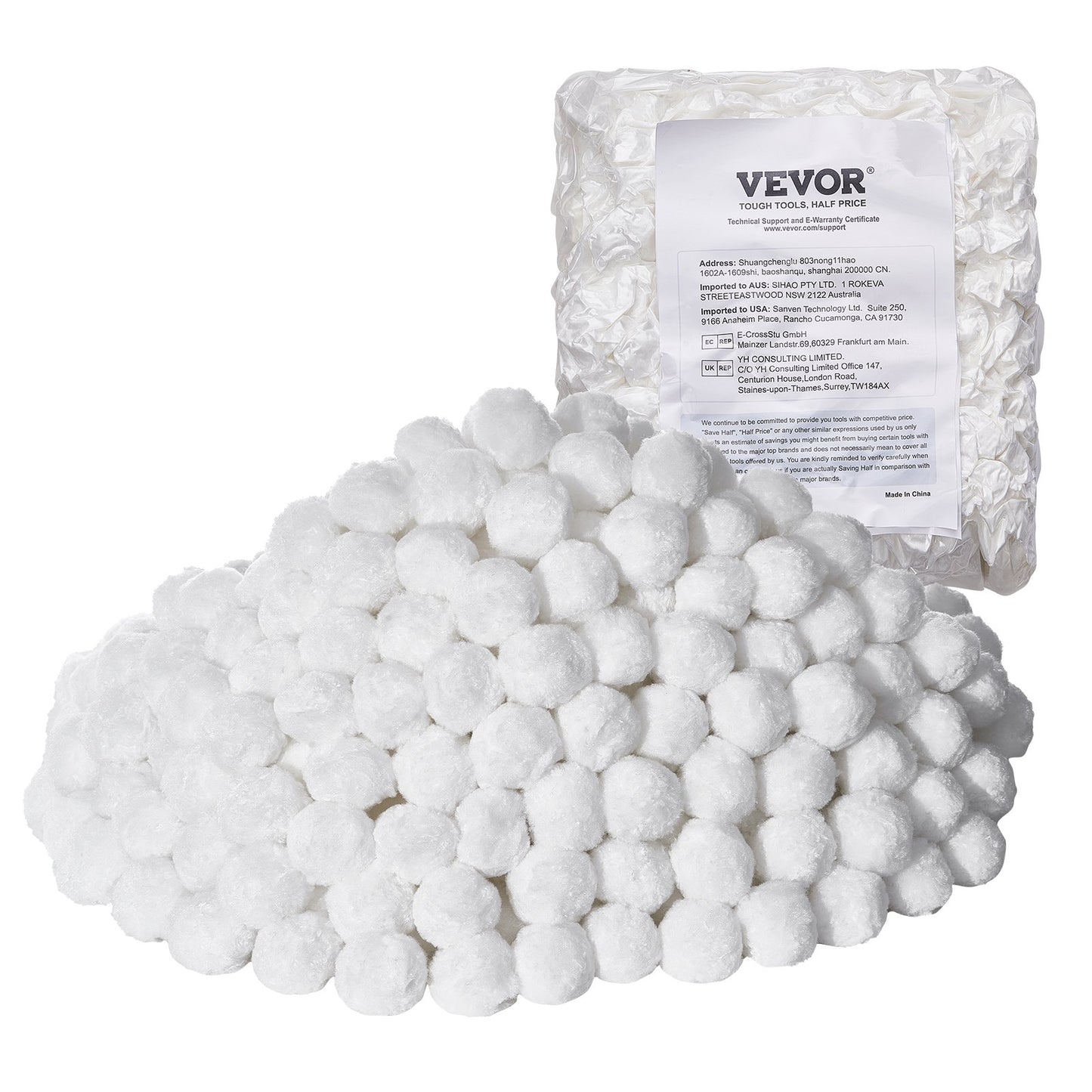 Pool Filter Balls for Sand Filter, 4.6 lbs, Filter Balls Replace Pool Filter Sand, Reusable Polyester Fiber Filter Media Balls with Wash Bag, for Swimming Pool Above Ground Pool Aquarium Tank