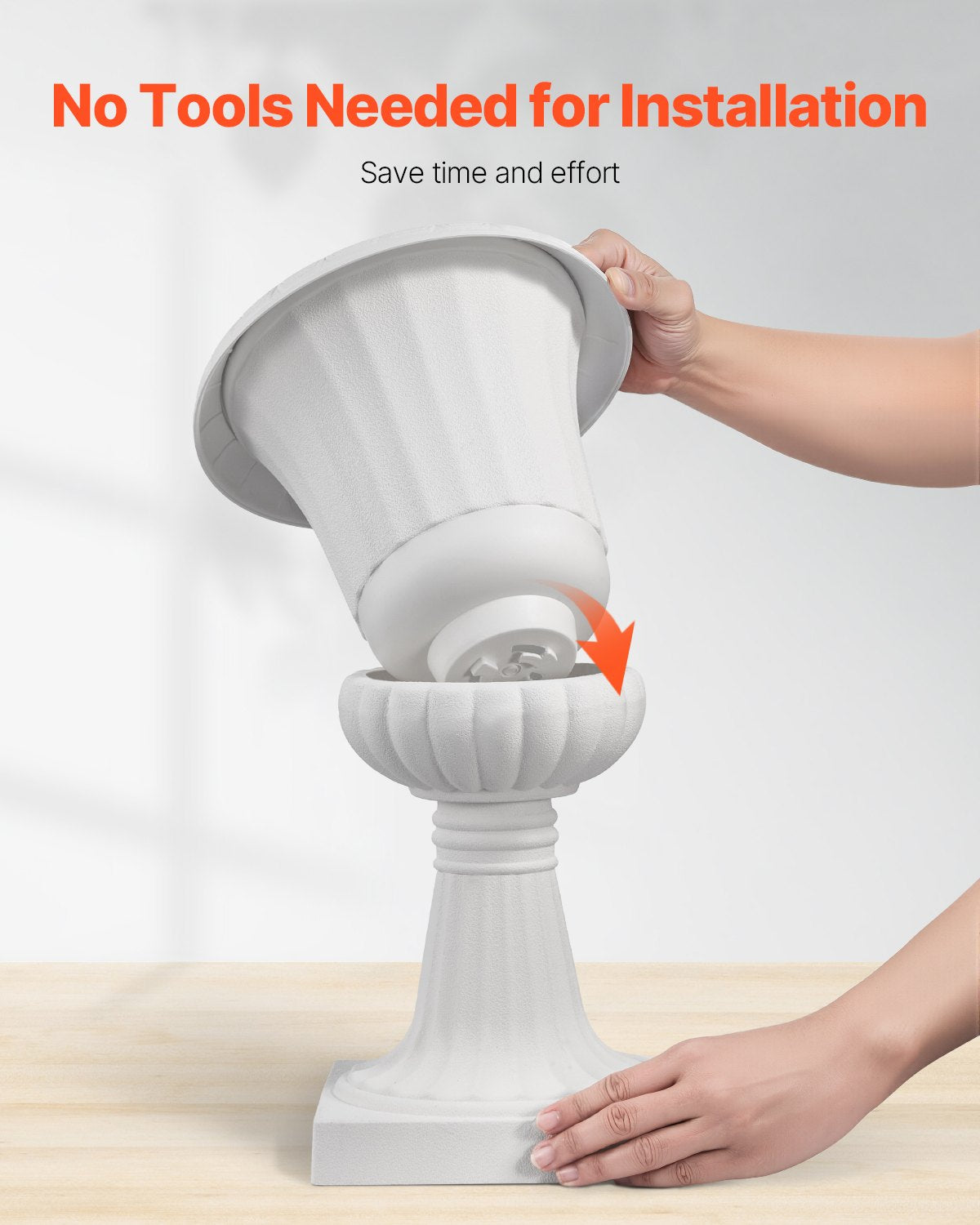 Plastic Urn Planters, 9.8 x 16.5 Inch, 2 Pack White Classic Flower Pots Front Porch Planters, Indoor & Outdoor Vase for Wedding, Party, Event, Home, Stage, Garden, Balcony, Patio Decoration