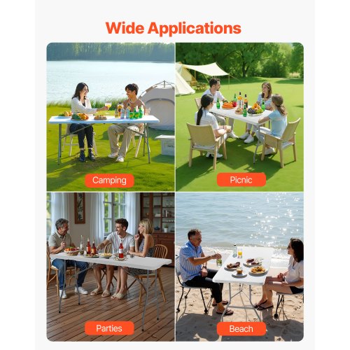 180 cm Kunststoff Klapp Picknick Tisch Tragbare Griff Indoor Outdoor